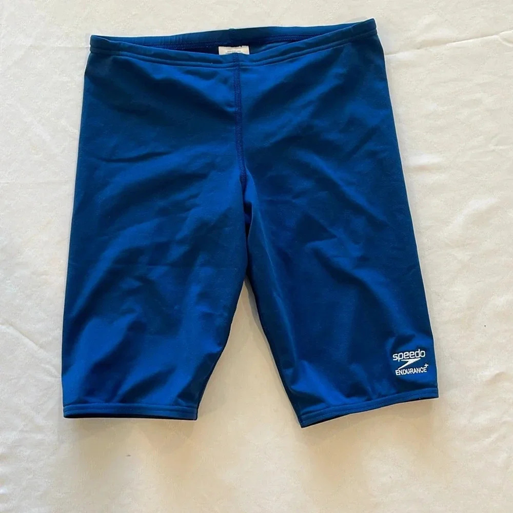 Speedo Solid Jammer Endurance + Men's Performance Racing Suit blue‎ size 30 EUC